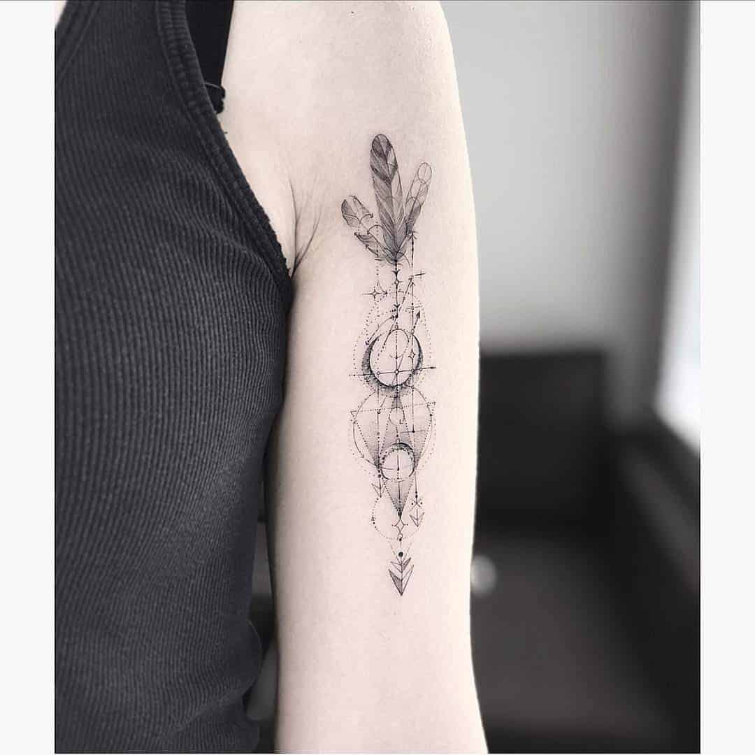 bow and arrow tattoo drawing