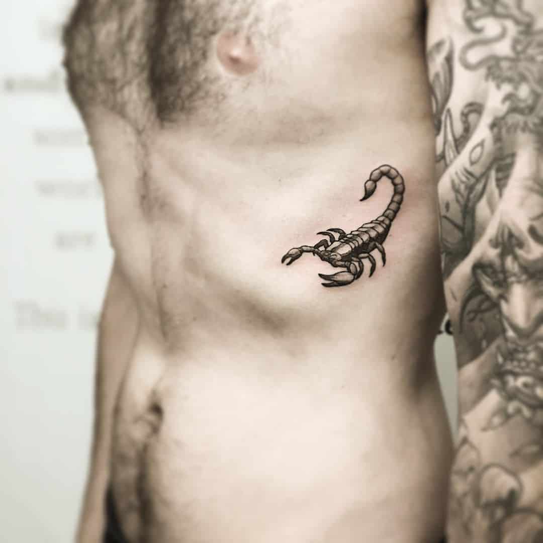 scorpion back tattoos for men