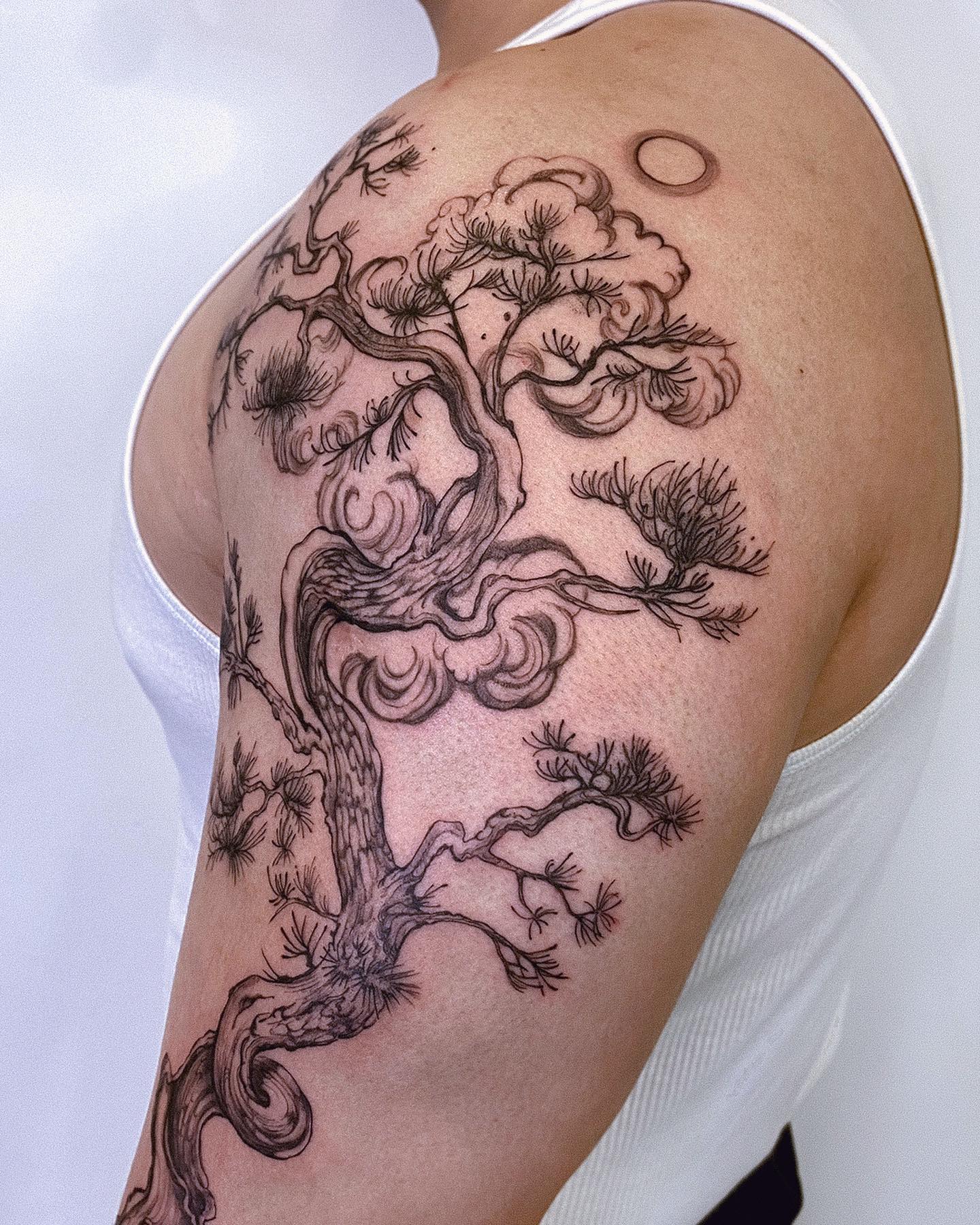 tree tattoos on arm for girls