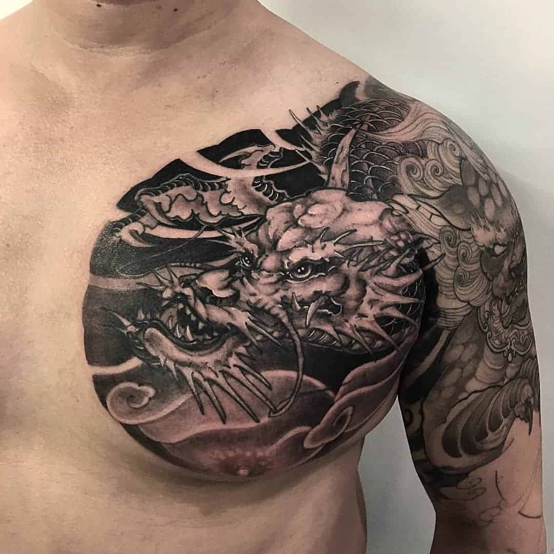 water dragon tattoo sleeve
