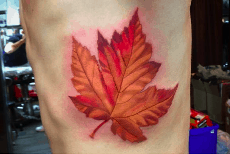 autumn maple leaf tattoo