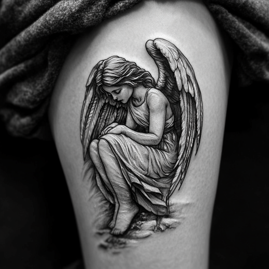 Guardian Angel Memorial tattoos
