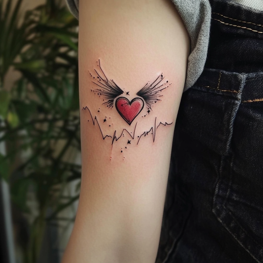 Heartbeat Tattoo to Honor a Loved One