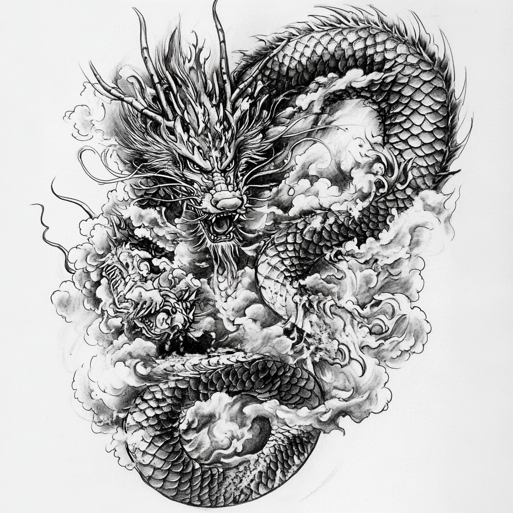 Japanese Dragon Tattoo Outline Orangetattooshop Japanese Dragon Tattoo Outline Orangetattooshop