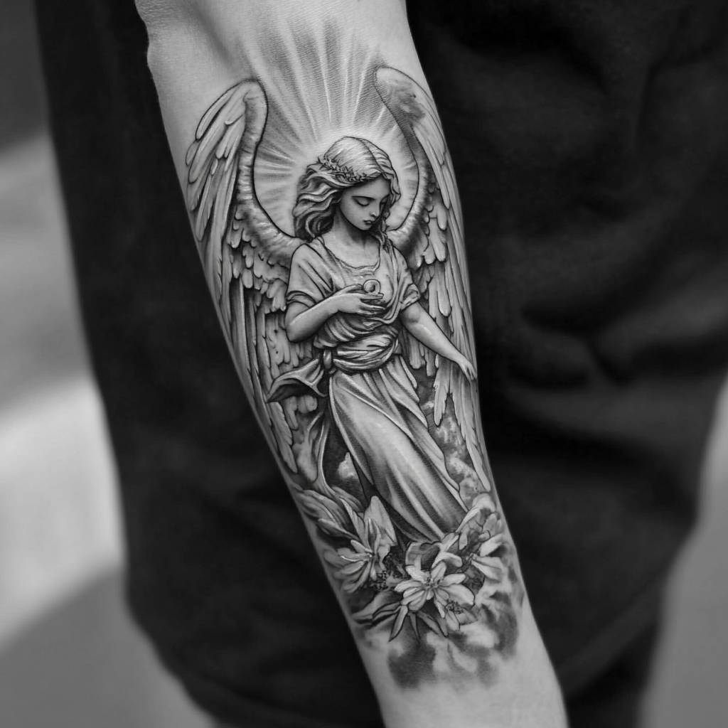 Guardian Angel with Wings Tattoo Meaning