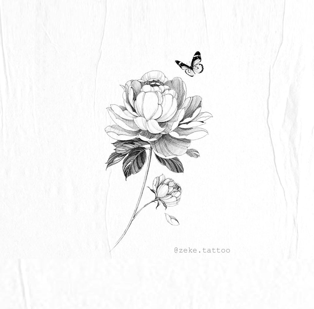 Flower and Butterfly Chronic Ink