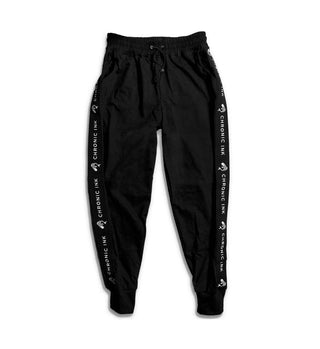 Chronic Ink Logo Band Trackpants - Black (Cuffed Bottoms)