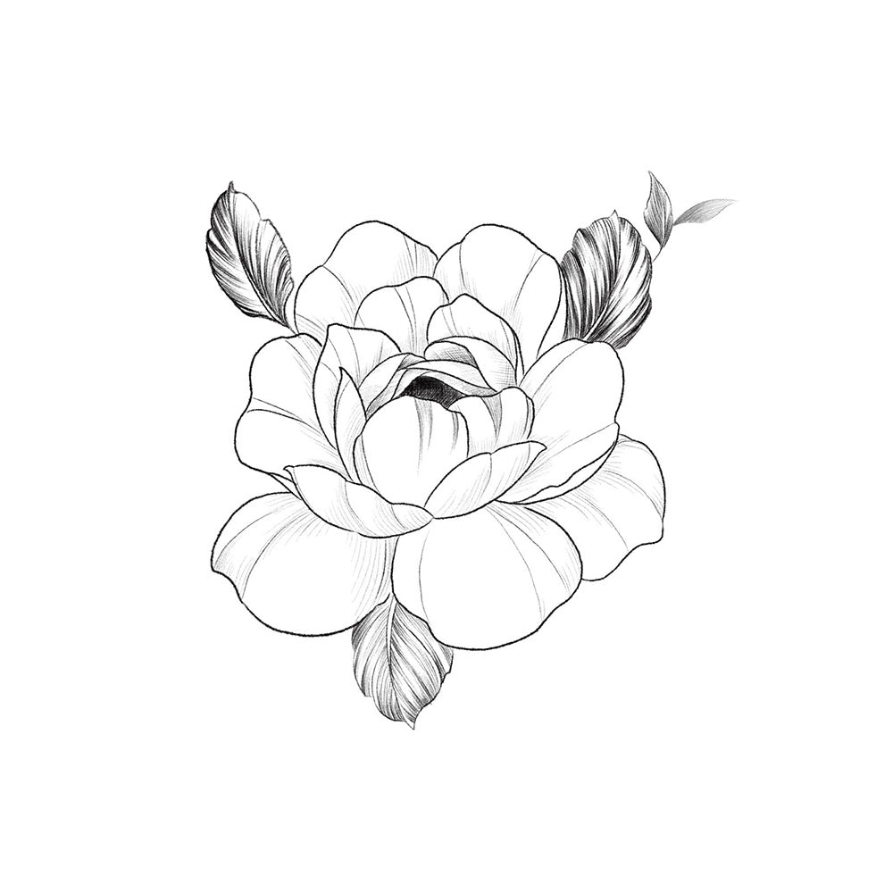 Small Fine Line Peony Tattoo Idea