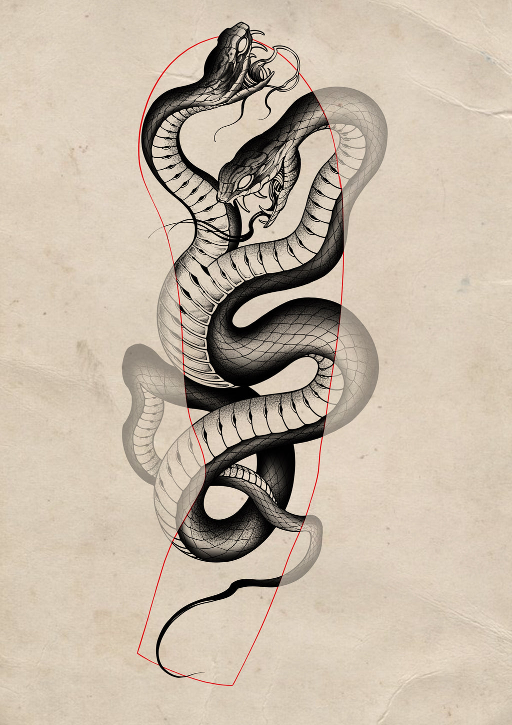 two headed snake tattoo