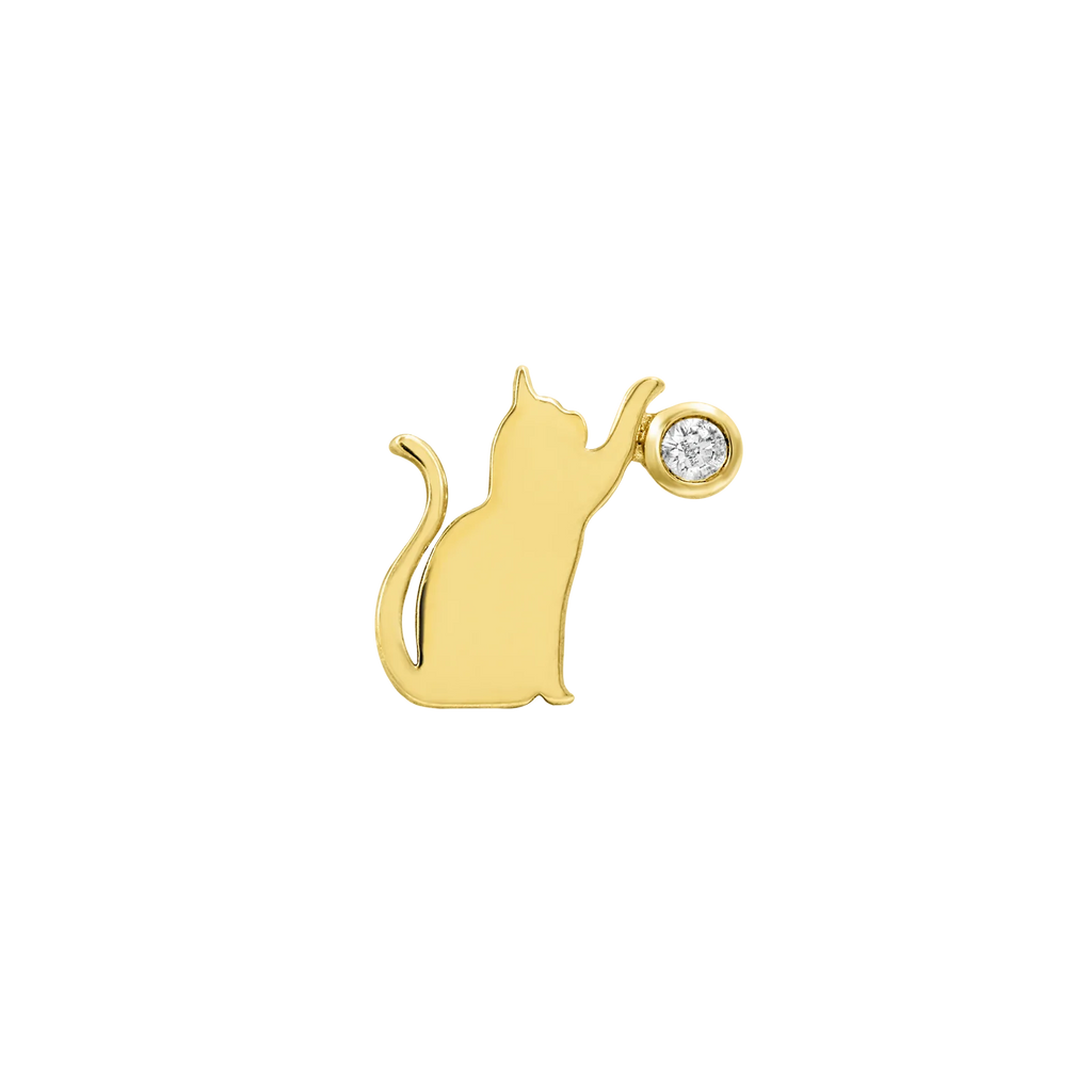 Cat/Laser in 14k Gold by Junipurr Chronic Ink