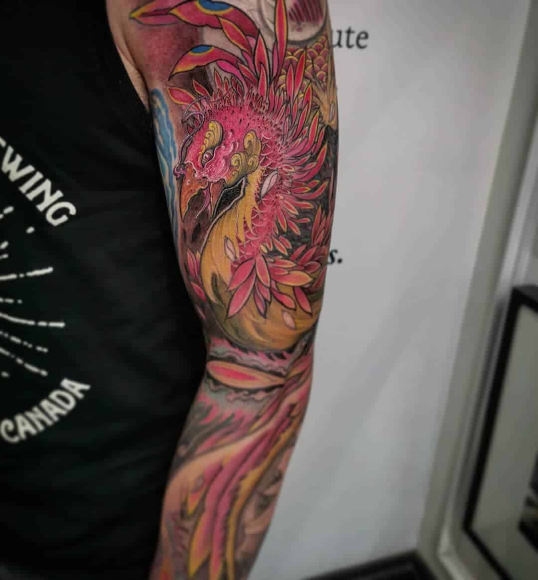 Phoenix full sleeve tattoo  One of the first sessions  che  Flickr