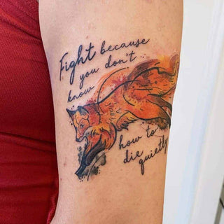 Fox Tattoo with Saying