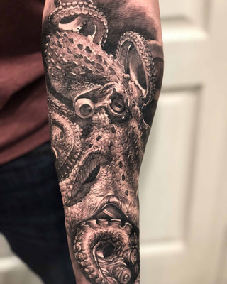 Realism Tattoo Octopus
