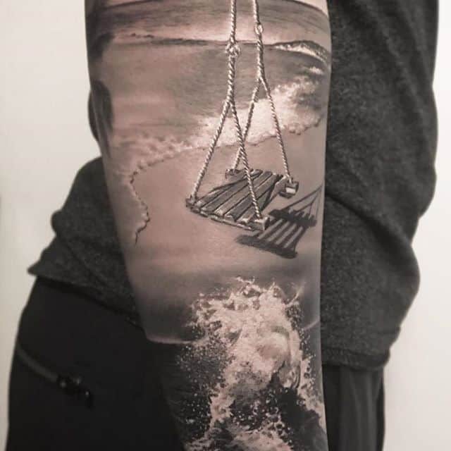 realism tattoos showcasing hyper-realistic portraits, animals, and landscapes with exceptional detail and shading techniques.