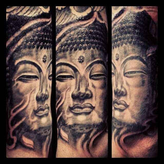 Buddha Face Tattoo by Winson