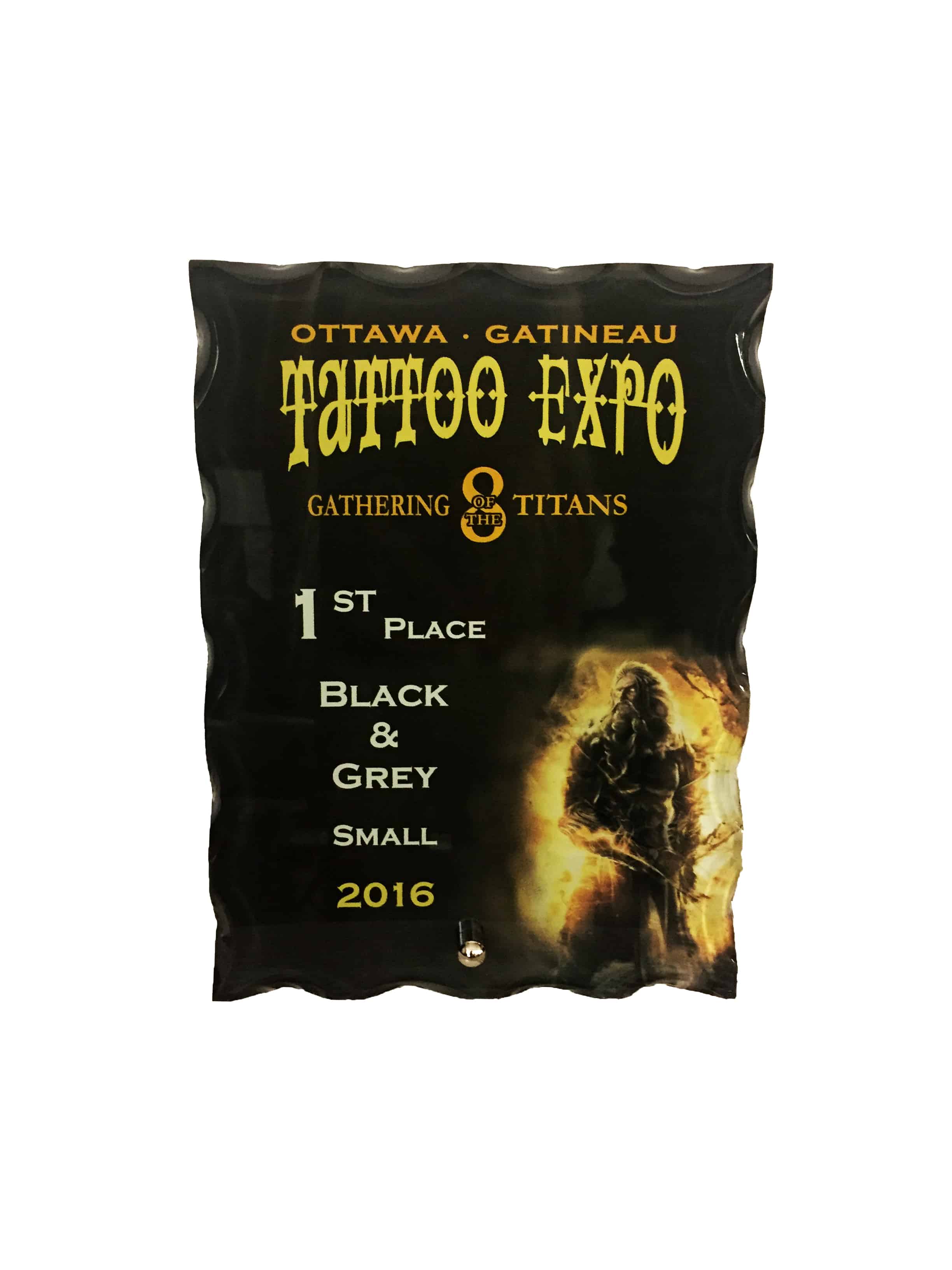 2016 Ottawa Gatineau Tattoo Expo 1st place best small Black and Gr