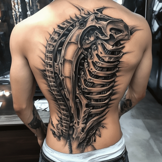 Biomechanical Metal Plate Tattoos