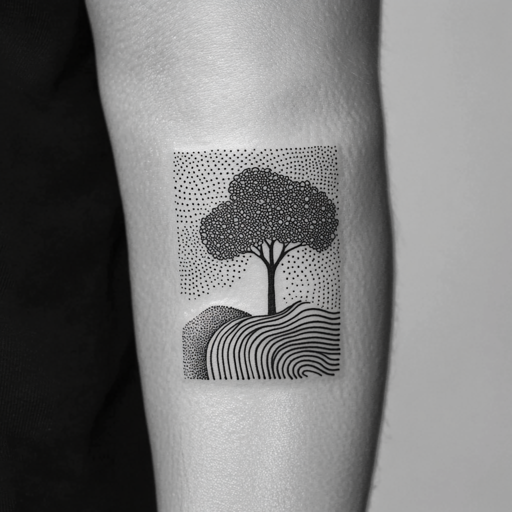 Pointillism Hand Tattoos