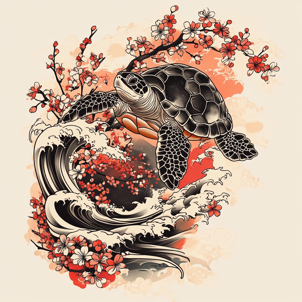 Traditional japanese turtle tattoo - Bronctattooaus.com