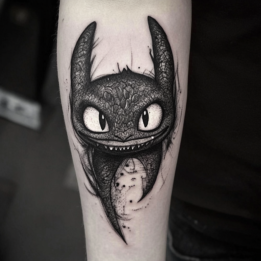 Small toothless dragon tattoo - Bronctattooaus.com