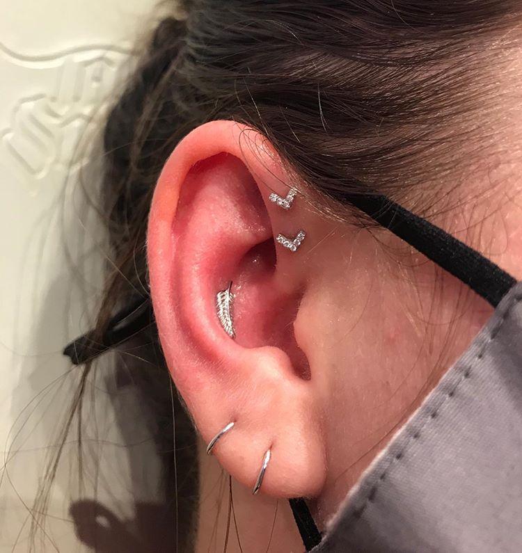 2x Forward Helix Piercing at Bathurst House – Chronic Ink