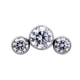 Curved 3 Gem Cluster by Junipurr
