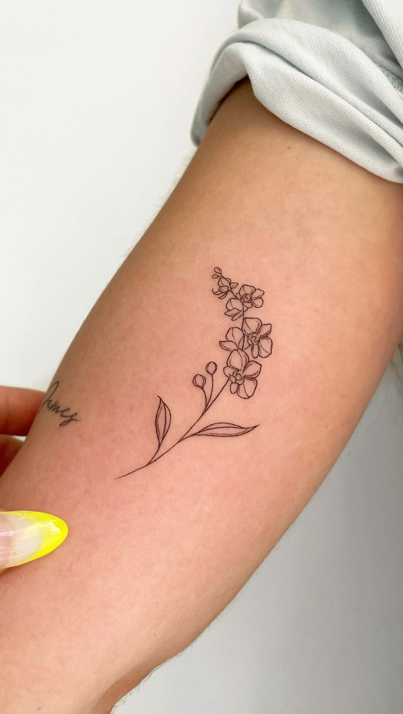 Love Flowers Heart Watch Temporary Tattoo For Women Arm Leg Thin Fake  Stickers | eBay