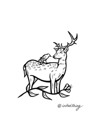 Familiars (deer & crow duo)