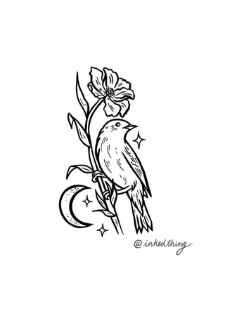 Bird & Wild Rose