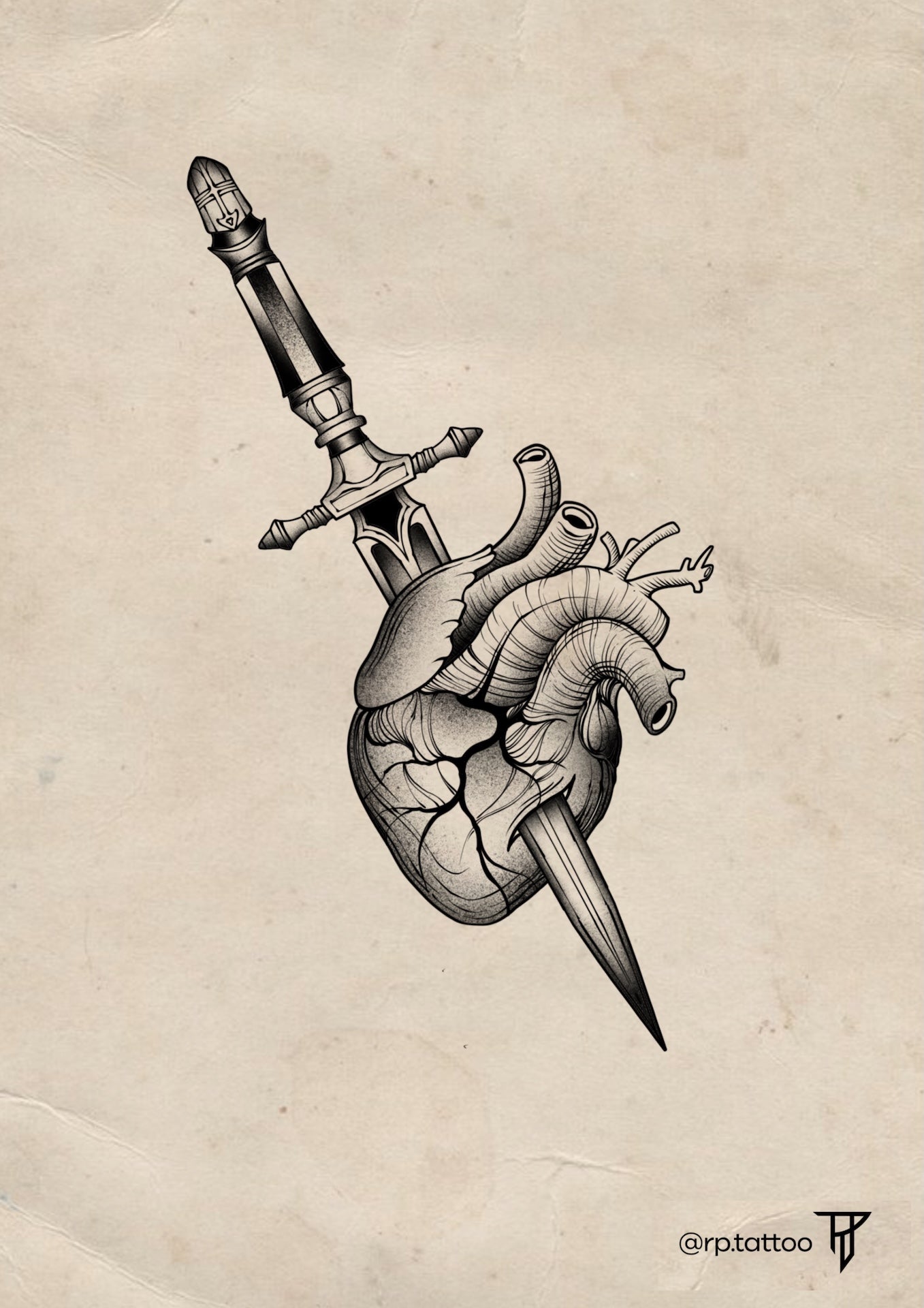 Realistic Dagger Tattoo Pin By A On Old School Tattoo | Knife And Rose