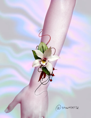 White Orchid w/Red Buds
