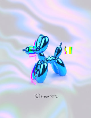 Blue Chrome Balloon Dog