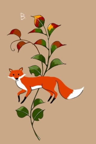 Fox and Green Leaves