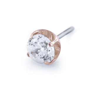 NeoMetal Prong-Set CZ in 18k Gold