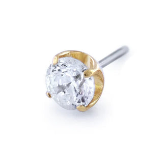 NeoMetal Prong-Set CZ in 18k Gold