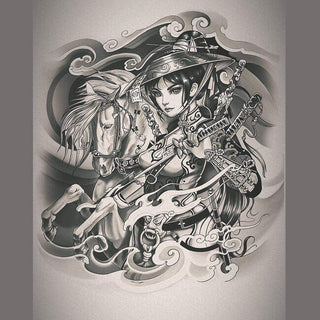 Female Samurai with Horse