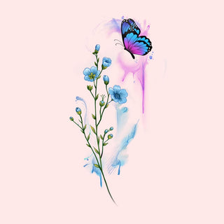 Butterfly with Forget Me Nots