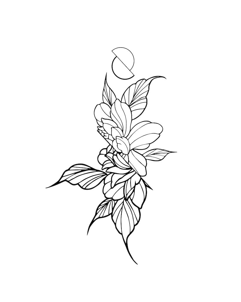 Vertical Floral 2 Chronic Ink