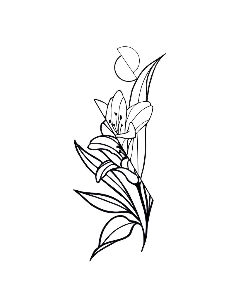 Vertical Floral 3 Chronic Ink