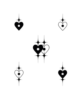 Black and White Hearts 1