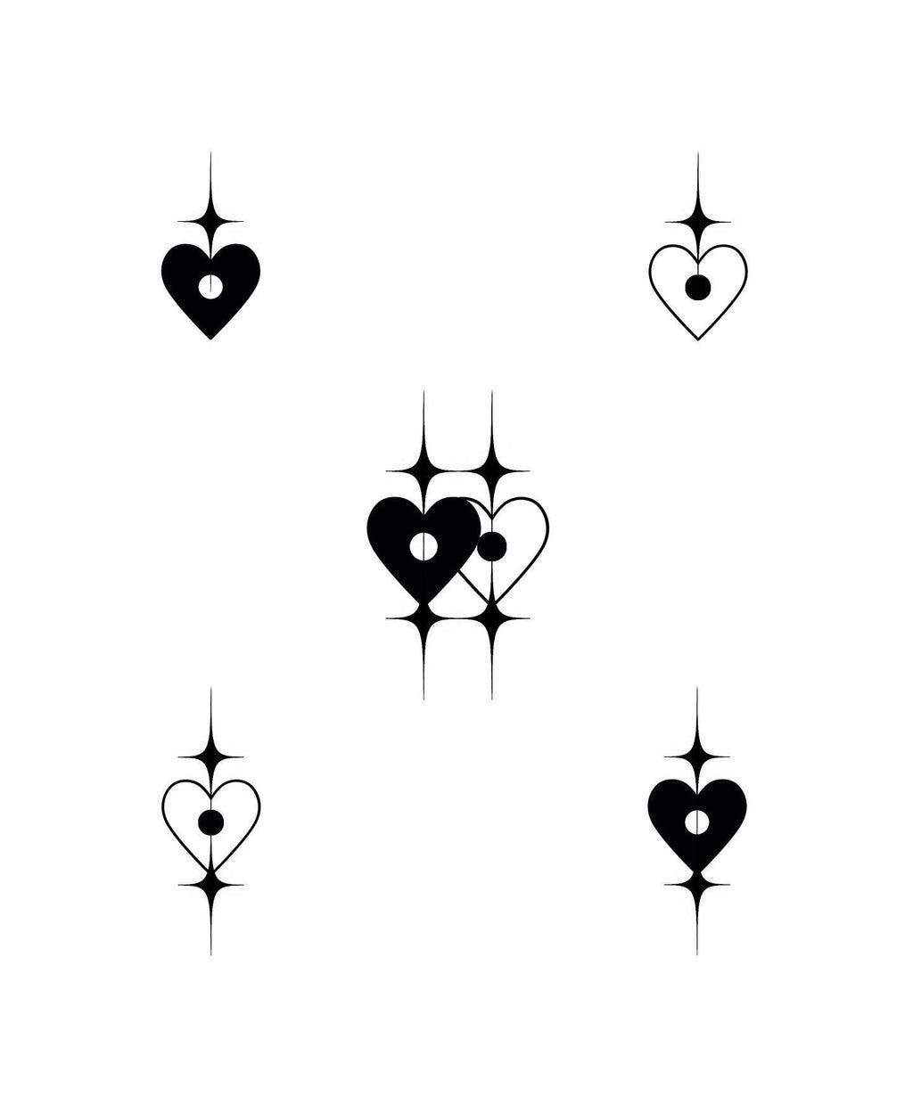 Black and White Hearts 1 Chronic Ink