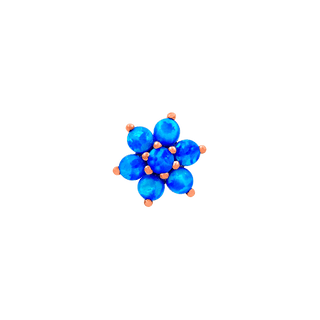 Flower with Blue Opal in 14k Gold by Junipurr