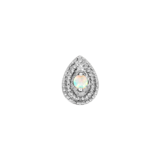 Opal Pear Double Millgrain in 14k Gold by Junipurr