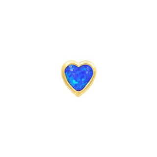 Blue Opal Heart Bezel in 14k Yellow Gold by Junipurr