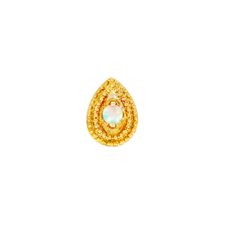 Opal Pear Double Millgrain in 14k Gold by Junipurr