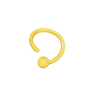 Fixed Bead Ring in Solid 14k Yellow Gold by Junipurr - Pierced