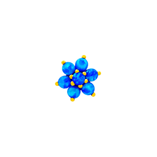 Flower with Blue Opal in 14k Gold by Junipurr