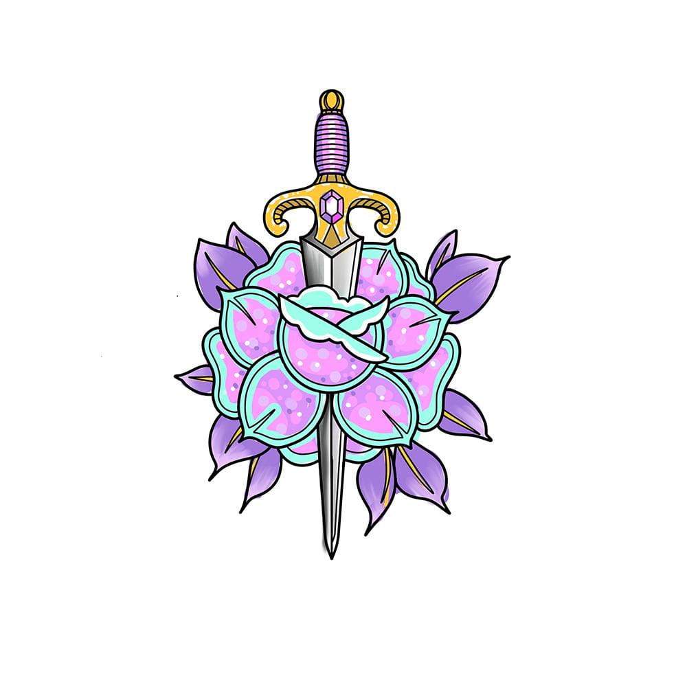 Glitter Rose and Dagger Chronic Ink
